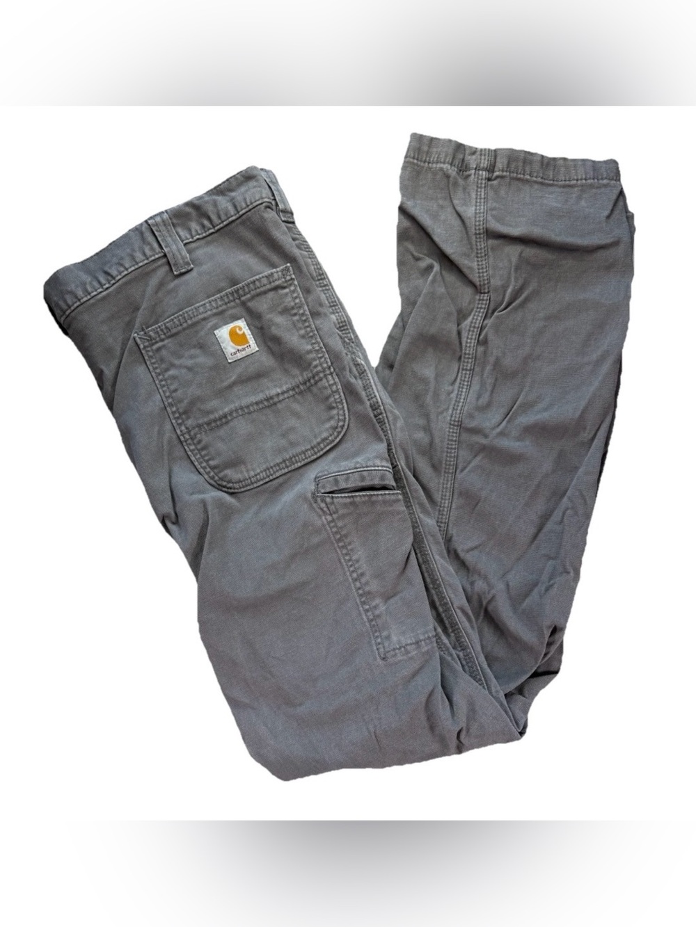 Carhartt Carpenter Pants Men's 38 x 34 Gray Canvas Relaxed Fit Workwear Vintage